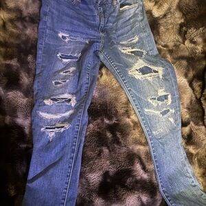 American Eagle Outfitters Ripped Blue Skinny Jeans
